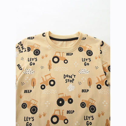 MyKids-USA® Arrival Summer Baby Kids Boys Short Sleeves Cartoon Letters Pattern T-shirt and Shorts Clothing Set