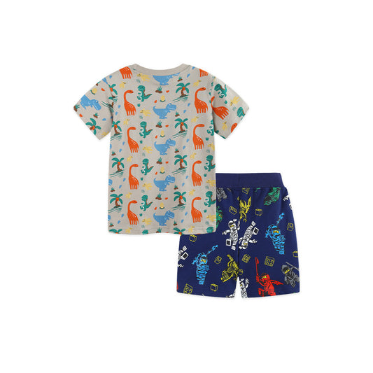 MyKids-USA® Baby Kids Boys Short Sleeves Cartoon Pattern T-shirt and Shorts Clothing Set