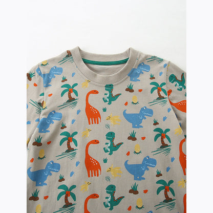 MyKids-USA® Arrival Summer Baby Kids Boys Short Sleeves Cartoon Pattern T-shirt and Shorts Clothing Set