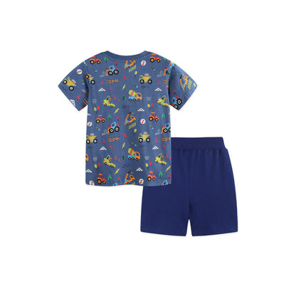 MyKids-USA® Arrival Summer Baby Kids Boys Short Sleeves Cartoon Pattern T-shirt and Shorts Clothing Set
