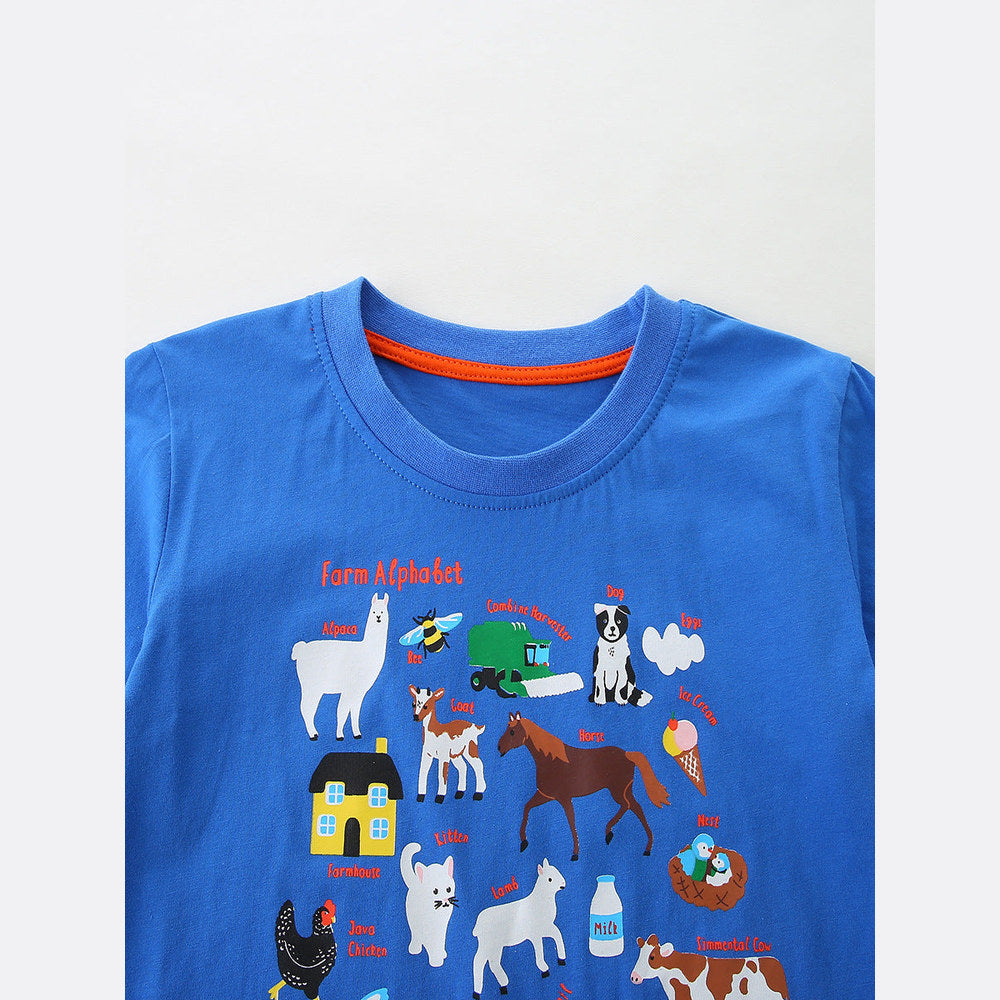 MyKids-USA® Arrival Summer Baby Kids Boys Short Sleeves Cartoon Pattern T-shirt and Shorts Clothing Set