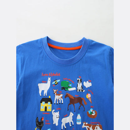 MyKids-USA® Arrival Summer Baby Kids Boys Short Sleeves Cartoon Pattern T-shirt and Shorts Clothing Set