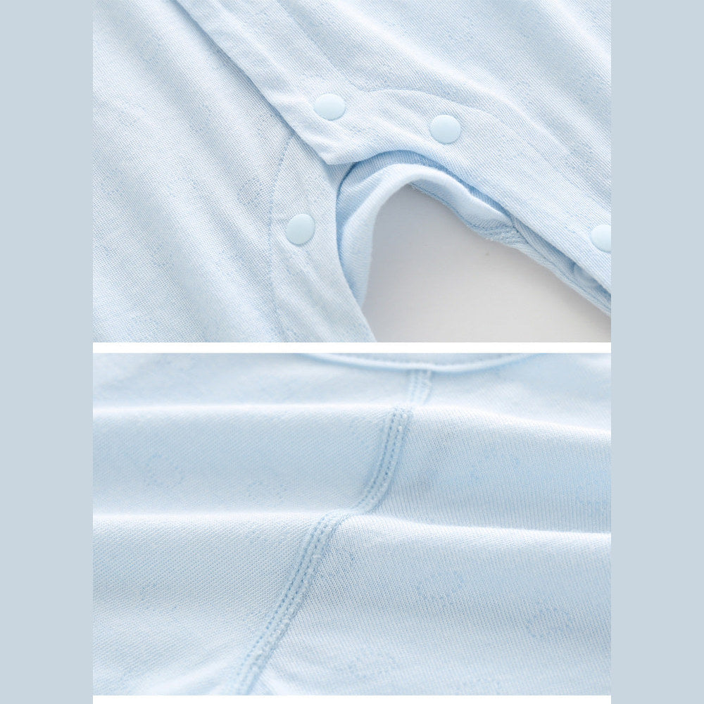 MyKids-USA® Summer Arrival Baby Long Sleeves Solid Color Thin Single Breasted Rompers Bodysuits