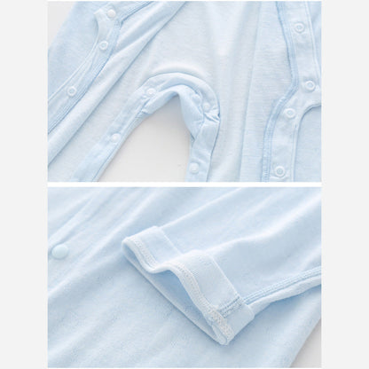 MyKids-USA® Summer Arrival Baby Long Sleeves Solid Color Thin Single Breasted Rompers Bodysuits