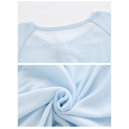 MyKids-USA® Summer Arrival Baby Long Sleeves Solid Color Thin Single Breasted Rompers Bodysuits