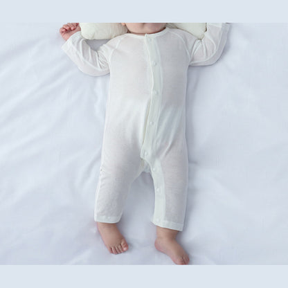 MyKids-USA® Summer Arrival Baby Long Sleeves Solid Color Thin Single Breasted Rompers Bodysuits