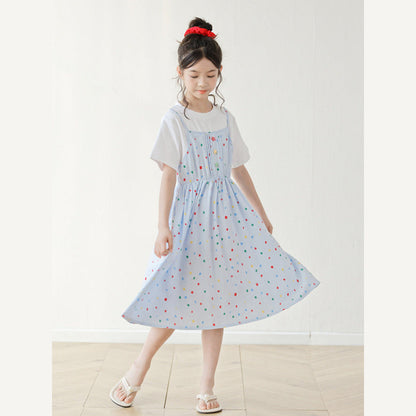 MyKids-USA® Summer Arrival Short Sleeves Polka Dots Pattern Dress for Stylish Girls