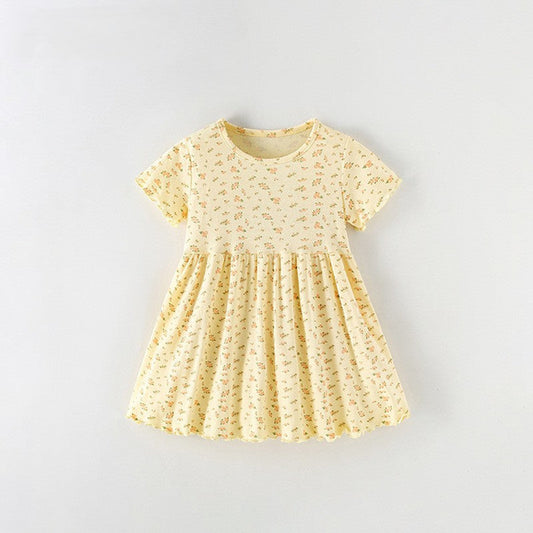 MyKids-USA® Baby Kids Girls Short Sleeves Floral Pattern Dress