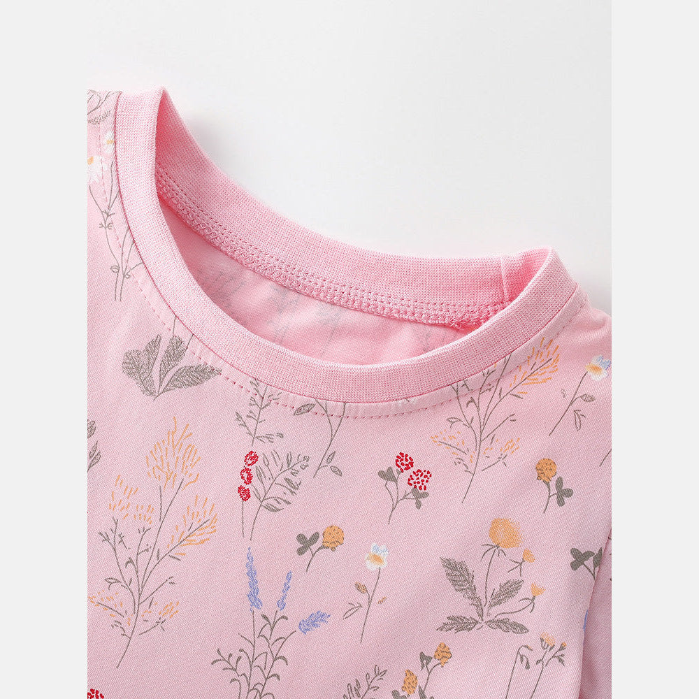 MyKids-USA® Summer Baby Kids Girls Short Sleeves Floral Pattern Dress