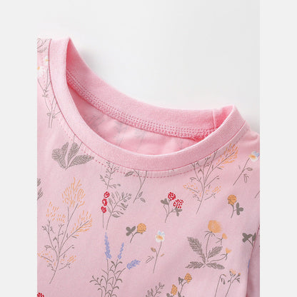 MyKids-USA® Summer Baby Kids Girls Short Sleeves Floral Pattern Dress