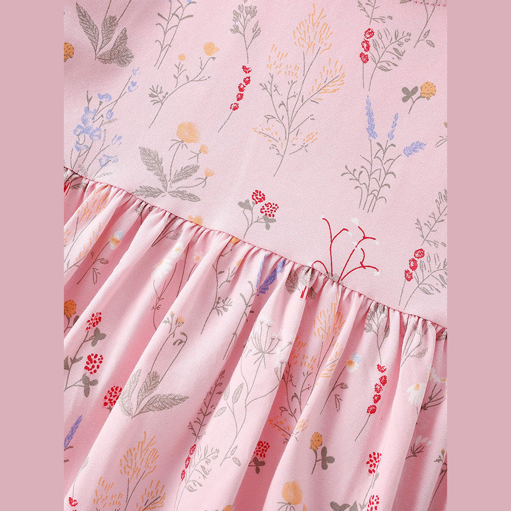 MyKids-USA® Summer Baby Kids Girls Short Sleeves Floral Pattern Dress