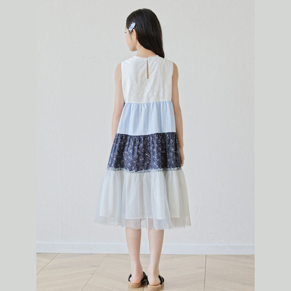 MyKids-USA® Summer Arrival Sleeveless Color Patchwork Dress for Stylish Girls