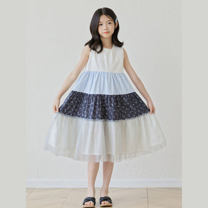 MyKids-USA® Summer Arrival Sleeveless Color Patchwork Dress for Stylish Girls