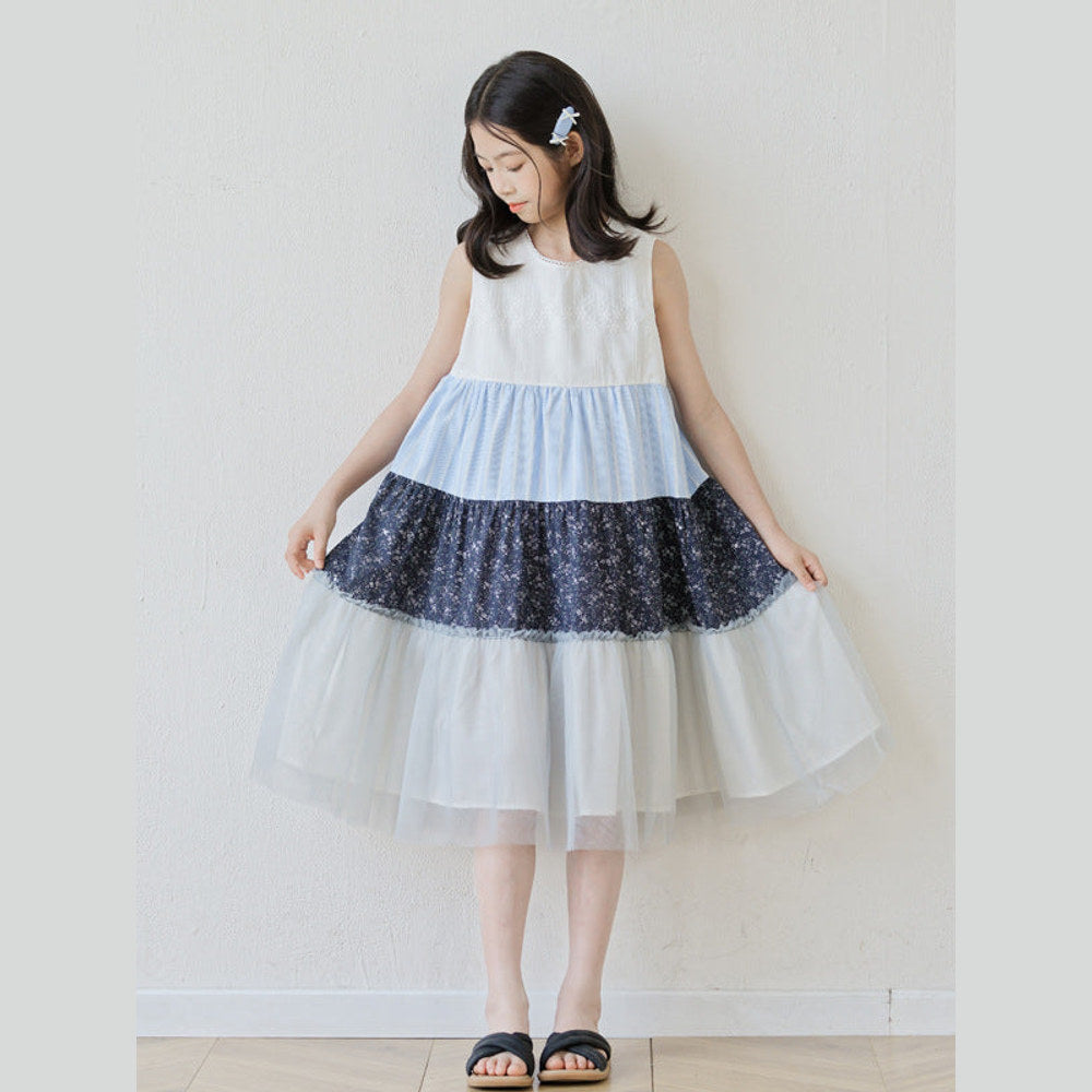 MyKids-USA® Summer Arrival Sleeveless Color Patchwork Dress for Stylish Girls