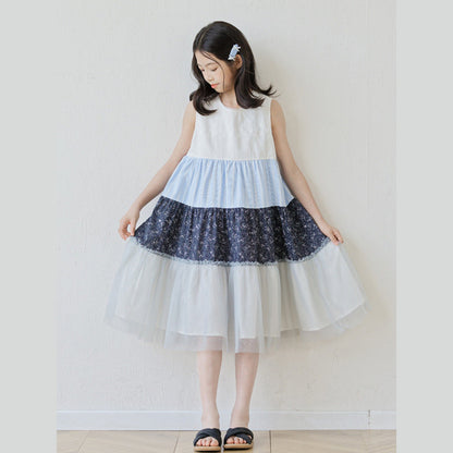 MyKids-USA® Summer Arrival Sleeveless Color Patchwork Dress for Stylish Girls