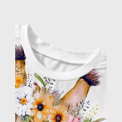MyKids-USA® Arrival Summer Baby Kids Girls Short Sleeves Flowers and Animals Pattern T-shirt and Shorts Clothing Set