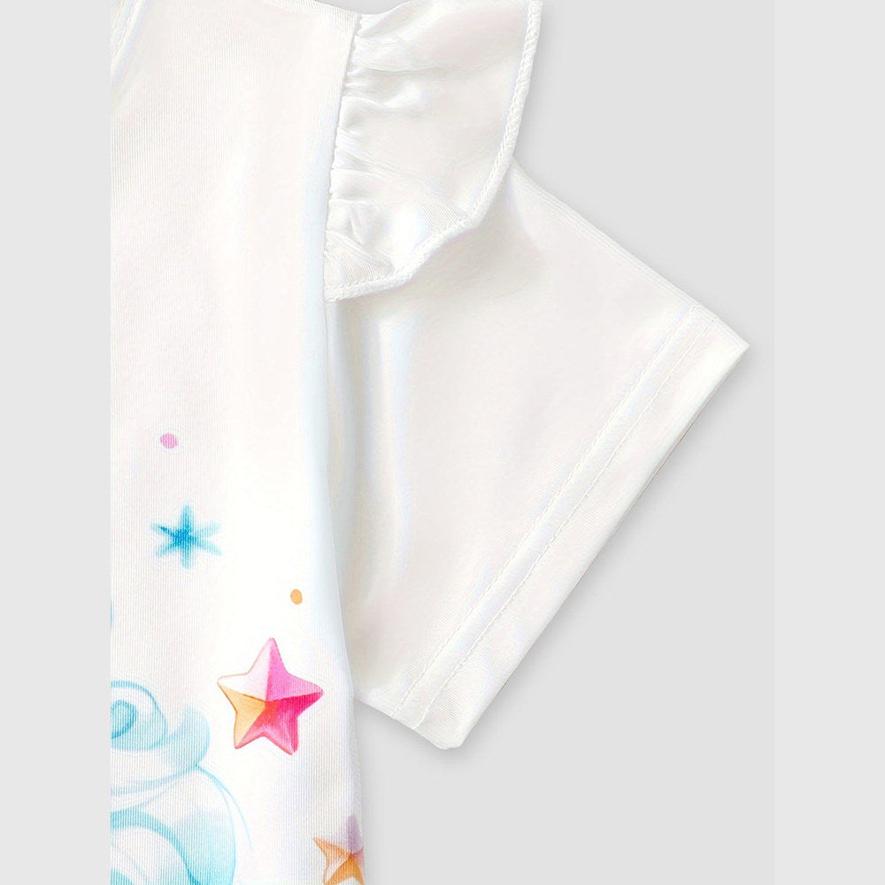 MyKids-USA® Arrival Summer Baby Kids Girls Short Sleeves Stars and Unicorn Pattern T-shirt and Shorts Clothing Set