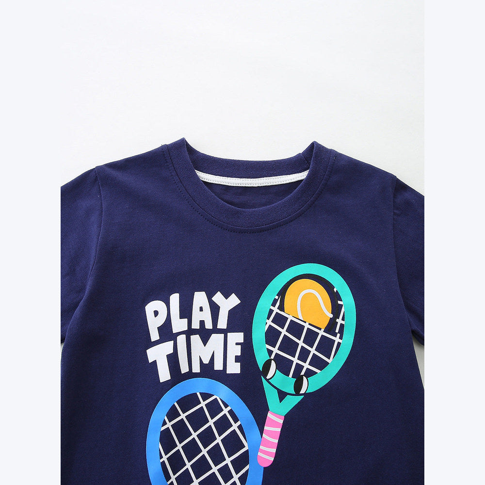 MyKids-USA® Arrival Summer Baby Kids Boys Short Sleeves Cartoon Pattern T-shirt and Shorts Clothing Set