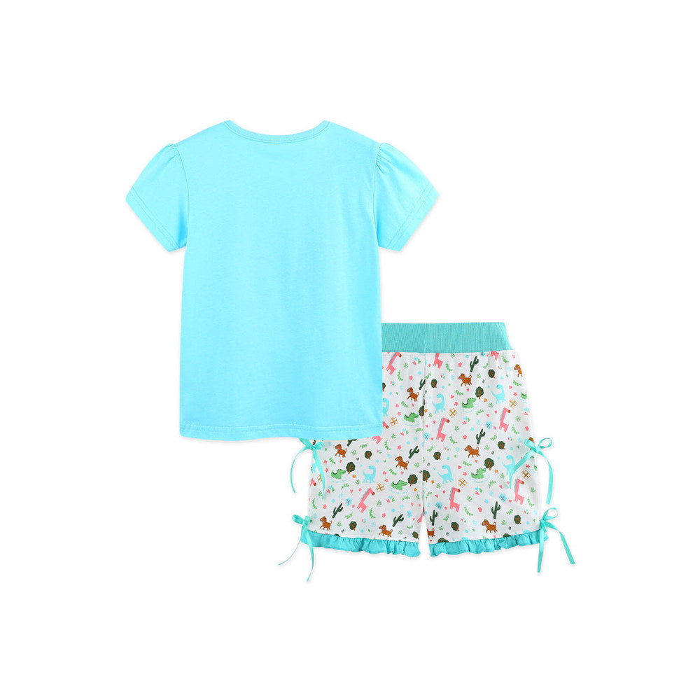 MyKids-USA® Arrival Summer Baby Kids Girls Short Sleeves Cartoon Pattern T-shirt and Shorts Clothing Set