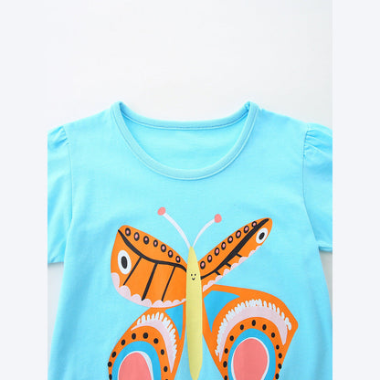 MyKids-USA® Arrival Summer Baby Kids Girls Short Sleeves Cartoon Pattern T-shirt and Shorts Clothing Set