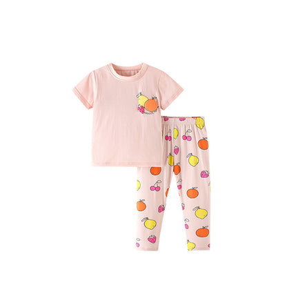MyKids-USA® Arrival Summer Baby Kids Girls Short Sleeves Fruits Pattern T-shirt and Pants Clothing Set