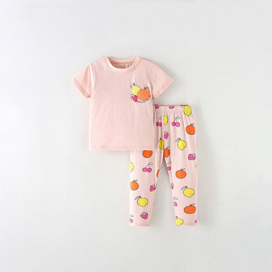 MyKids-USA® Baby Kids Girls Short Sleeves Fruits Pattern T-shirt and Pants Clothing Set