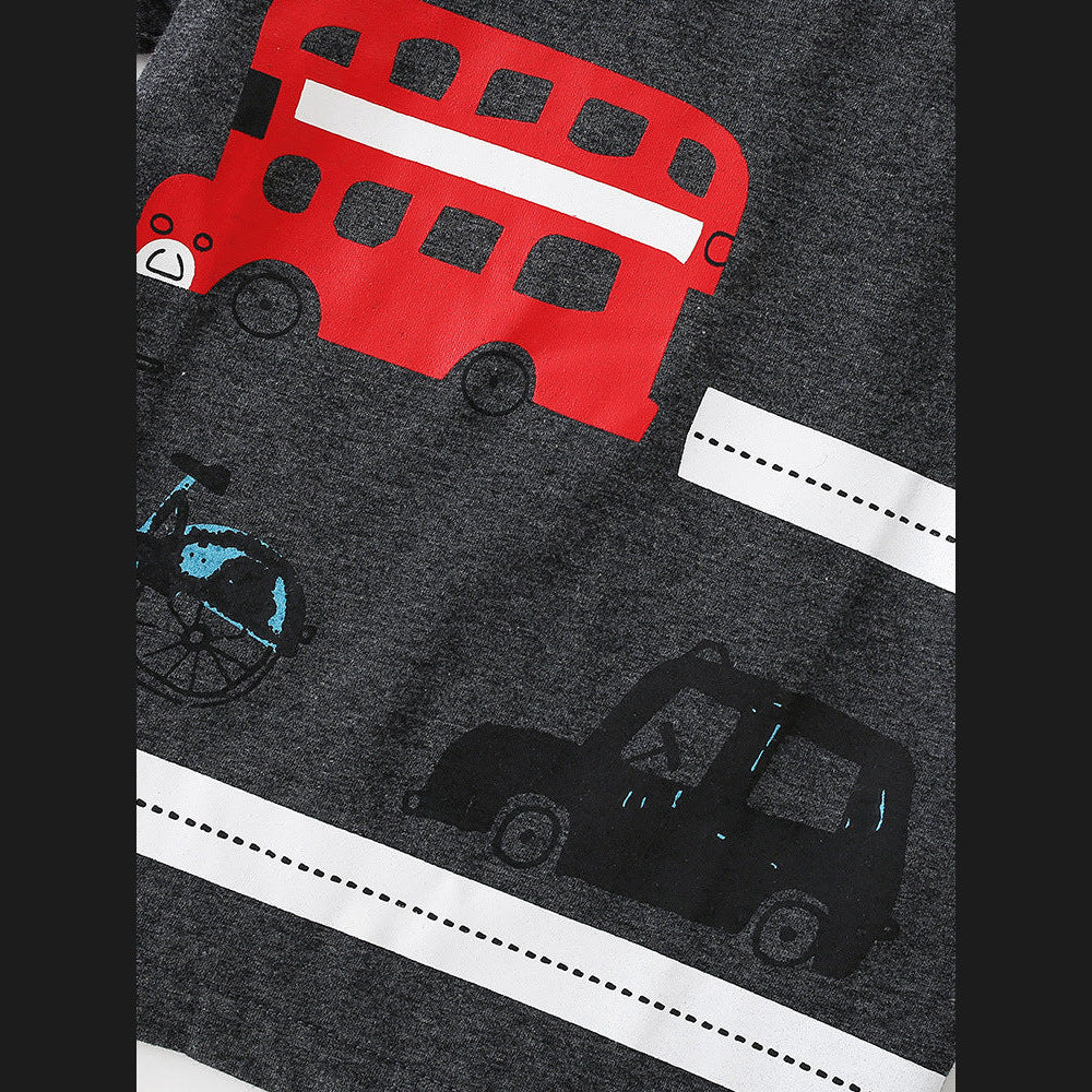 MyKids-USA® Summer Boys’ Cartoon Pattern T-shirt in European and American Style