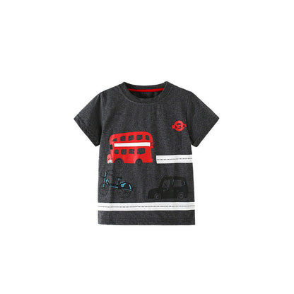 MyKids-USA® Summer Boys’ Cartoon Pattern T-shirt in European and American Style