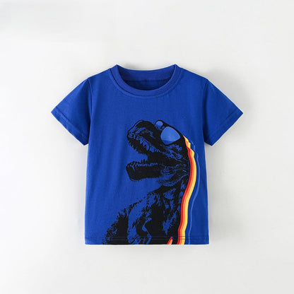 MyKids-USA® Summer Boys’ Cartoon Pattern T-shirt in European and American Style