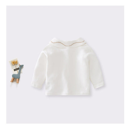 MyKids-USA® Arrival Spring and Autumn Baby Kids Girls Embroidered Pattern Collar Shirt