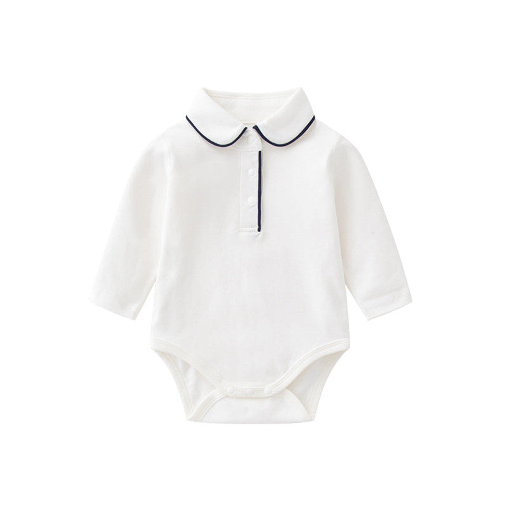MyKids-USA® Autumn Arrival Baby Boys Long Sleeves Turn-down Collar Bodysuit