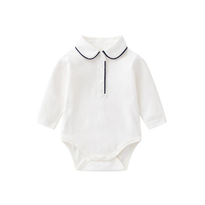 MyKids-USA® Autumn Arrival Baby Boys Long Sleeves Turn-down Collar Bodysuit