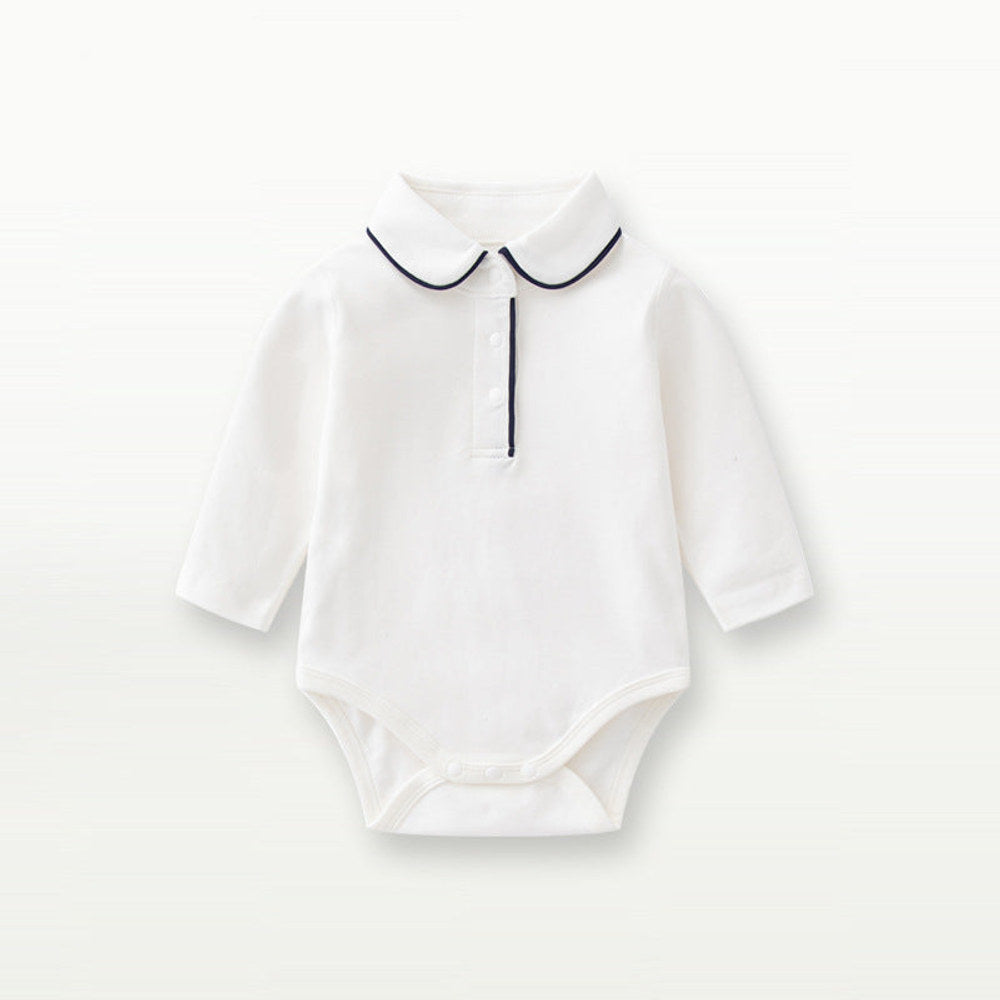 MyKids-USA® Autumn Arrival Baby Boys Long Sleeves Turn-down Collar Bodysuit
