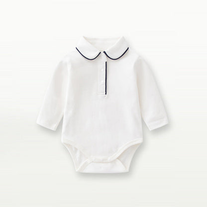 MyKids-USA® Autumn Arrival Baby Boys Long Sleeves Turn-down Collar Bodysuit