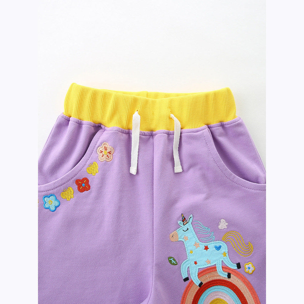 MyKids-USA® Baby Kids Girls Short Sleeves Cartoon Pattern T-shirt and Shorts Clothing Set