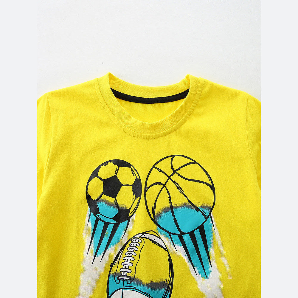 MyKids-USA® Baby Kids Boys Short Sleeves Cartoon Pattern T-shirt and Shorts Clothing Set