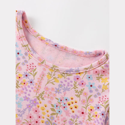 MyKids-USA® Baby Kids Girls Short Sleeves Floral Pattern Dress