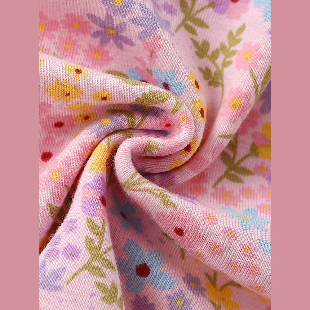 MyKids-USA® Baby Kids Girls Short Sleeves Floral Pattern Dress
