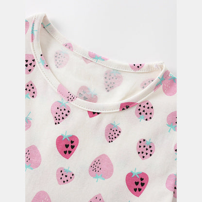 MyKids-USA® Baby Kids Girls Short Sleeves Fruits Pattern Dress
