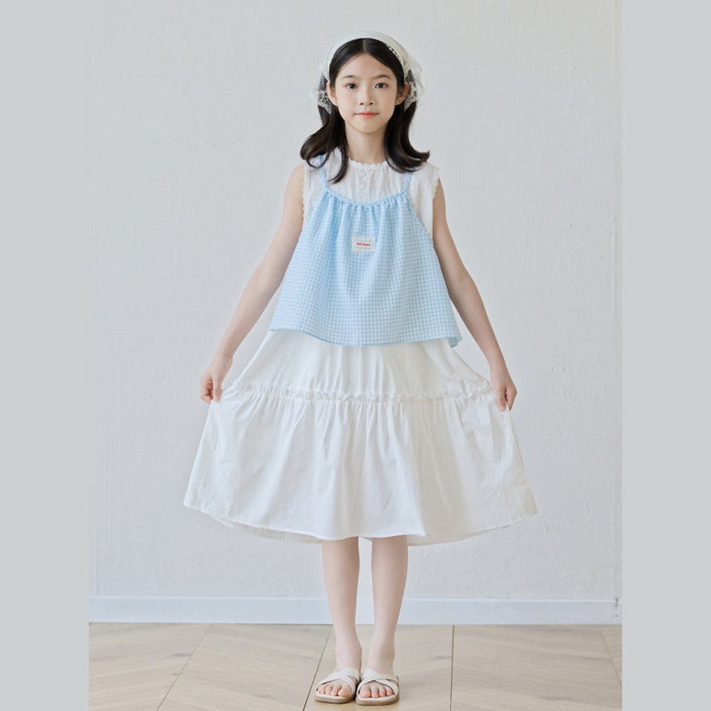 MyKids-USA® Sleeveless Plaid Color Patchwork Dress for Stylish Girls