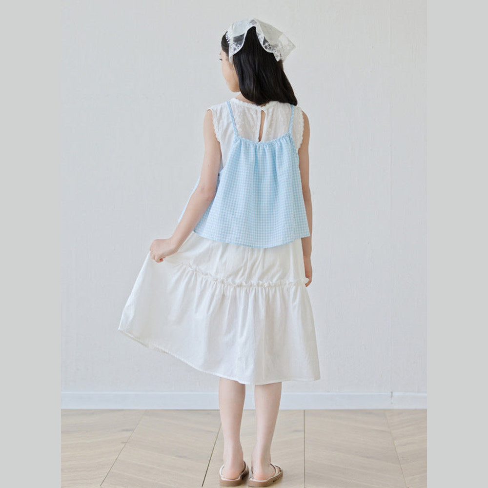 MyKids-USA® Sleeveless Plaid Color Patchwork Dress for Stylish Girls
