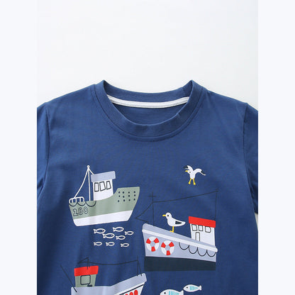 MyKids-USA® Baby Kids Casual Cartoon Pattern T-shirt Clothing Set for Boys