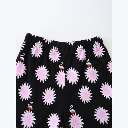 MyKids-USA® Baby Kids Girls Short Sleeves Cartoon Pattern T-shirt and Floral Shorts Clothing Set