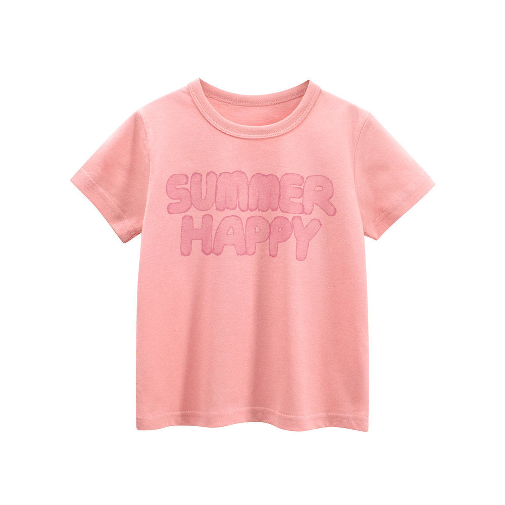 MyKids-USA® Girls’ Letters Pattern T-shirt in European and American Style