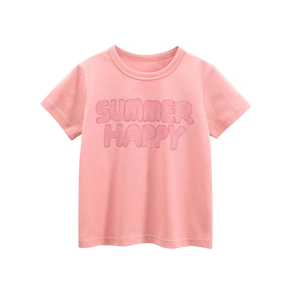 MyKids-USA® Girls’ Letters Pattern T-shirt in European and American Style