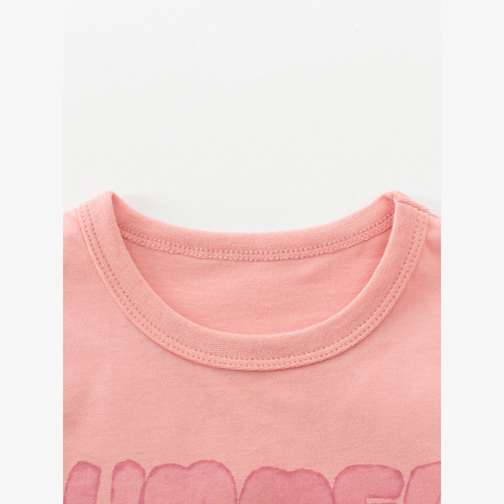 MyKids-USA® Girls’ Letters Pattern T-shirt in European and American Style