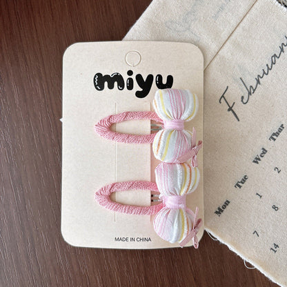 MyKids-USA® Collection of 2 Color Patchwork Striped Hair Clips