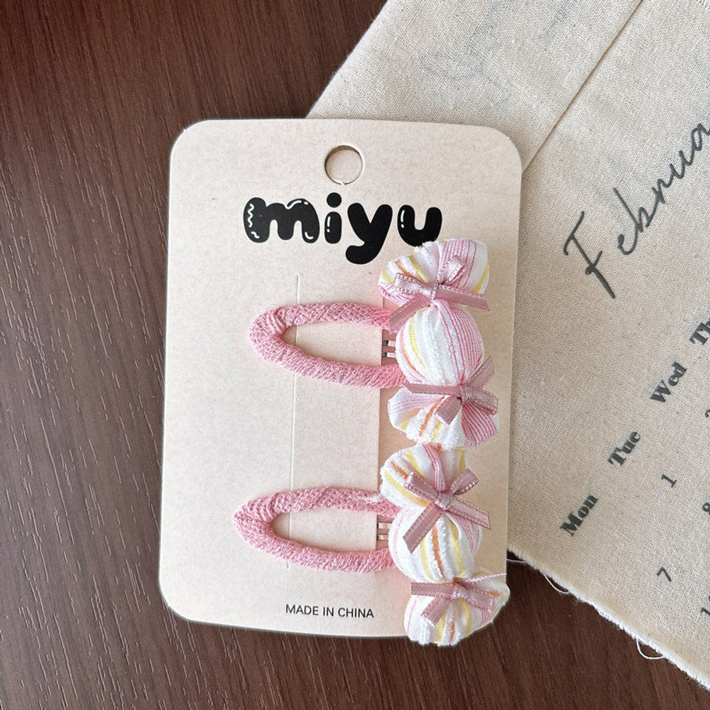 MyKids-USA® Collection of 2 Color Patchwork Striped Hair Clips