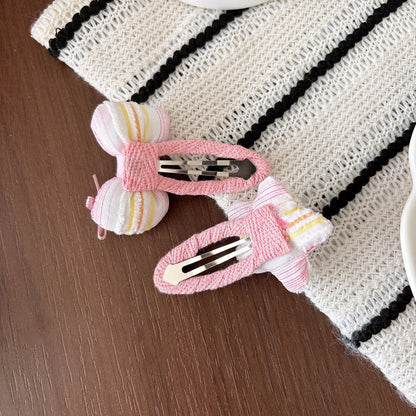 MyKids-USA® Collection of 2 Color Patchwork Striped Hair Clips