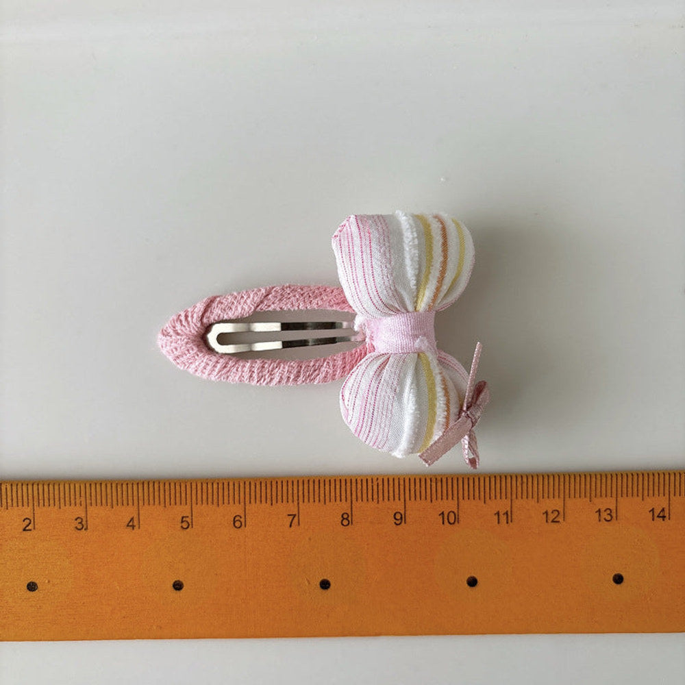 MyKids-USA® Collection of 2 Color Patchwork Striped Hair Clips